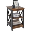 image:imageConvenience Concepts Oxford End Table 1575  Modern Living Room Table with Storage Shelves Transitional Nightstand Side Table for Home Decor and Display DriftwoodWhiteBarnwoodBlack