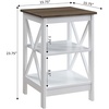 image:imageConvenience Concepts Oxford End Table 1575  Modern Living Room Table with Storage Shelves Transitional Nightstand Side Table for Home Decor and Display DriftwoodWhiteDriftwoodWhite