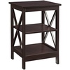 image:imageConvenience Concepts Oxford End Table 1575  Modern Living Room Table with Storage Shelves Transitional Nightstand Side Table for Home Decor and Display DriftwoodWhiteEspresso