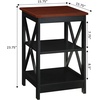 image:imageConvenience Concepts Oxford End Table 1575  Modern Living Room Table with Storage Shelves Transitional Nightstand Side Table for Home Decor and Display DriftwoodWhiteCherryBlack