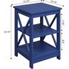 image:imageConvenience Concepts Oxford End Table 1575  Modern Living Room Table with Storage Shelves Transitional Nightstand Side Table for Home Decor and Display DriftwoodWhiteCobalt Blue