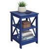 image:imageConvenience Concepts Oxford End Table 1575  Modern Living Room Table with Storage Shelves Transitional Nightstand Side Table for Home Decor and Display DriftwoodWhiteCobalt Blue