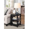 image:imageConvenience Concepts Oxford End Table 1575  Modern Living Room Table with Storage Shelves Transitional Nightstand Side Table for Home Decor and Display DriftwoodWhiteBlack