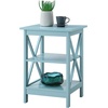 image:imageConvenience Concepts Oxford End Table 1575  Modern Living Room Table with Storage Shelves Transitional Nightstand Side Table for Home Decor and Display DriftwoodWhiteSea Foam Blue