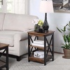 image:imageConvenience Concepts Oxford End Table 1575  Modern Living Room Table with Storage Shelves Transitional Nightstand Side Table for Home Decor and Display DriftwoodWhiteBarnwoodBlack