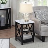 image:imageConvenience Concepts Oxford End Table 1575  Modern Living Room Table with Storage Shelves Transitional Nightstand Side Table for Home Decor and Display DriftwoodWhiteWhite Faux MarbleBlack