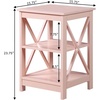 image:imageConvenience Concepts Oxford End Table 1575  Modern Living Room Table with Storage Shelves Transitional Nightstand Side Table for Home Decor and Display DriftwoodWhiteBlush Pink
