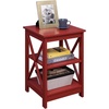 image:imageConvenience Concepts Oxford End Table 1575  Modern Living Room Table with Storage Shelves Transitional Nightstand Side Table for Home Decor and Display DriftwoodWhiteCranberry Red