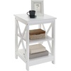 image:imageConvenience Concepts Oxford End Table 1575  Modern Living Room Table with Storage Shelves Transitional Nightstand Side Table for Home Decor and Display DriftwoodWhiteWhite