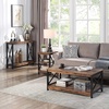image:imageConvenience Concepts Oxford End Table 1575  Modern Living Room Table with Storage Shelves Transitional Nightstand Side Table for Home Decor and Display DriftwoodWhiteBarnwoodBlack