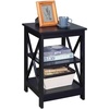 image:imageConvenience Concepts Oxford End Table 1575  Modern Living Room Table with Storage Shelves Transitional Nightstand Side Table for Home Decor and Display DriftwoodWhiteBlack