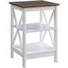 image:imageConvenience Concepts Oxford End Table 1575  Modern Living Room Table with Storage Shelves Transitional Nightstand Side Table for Home Decor and Display DriftwoodWhiteDriftwoodWhite