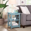 image:imageConvenience Concepts Oxford End Table 1575  Modern Living Room Table with Storage Shelves Transitional Nightstand Side Table for Home Decor and Display DriftwoodWhiteSea Foam Blue