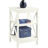 image:imageConvenience Concepts Oxford End Table 1575  Modern Living Room Table with Storage Shelves Transitional Nightstand Side Table for Home Decor and Display DriftwoodWhiteIvory