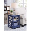 image:imageConvenience Concepts Oxford End Table 1575  Modern Living Room Table with Storage Shelves Transitional Nightstand Side Table for Home Decor and Display DriftwoodWhiteCobalt Blue
