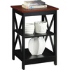 image:imageConvenience Concepts Oxford End Table 1575  Modern Living Room Table with Storage Shelves Transitional Nightstand Side Table for Home Decor and Display DriftwoodWhiteCherryBlack