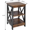 image:imageConvenience Concepts Oxford End Table 1575  Modern Living Room Table with Storage Shelves Transitional Nightstand Side Table for Home Decor and Display DriftwoodWhiteBarnwoodBlack