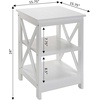 image:imageConvenience Concepts Oxford End Table 1575  Modern Living Room Table with Storage Shelves Transitional Nightstand Side Table for Home Decor and Display DriftwoodWhiteWhite