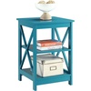 image:imageConvenience Concepts Oxford End Table 1575  Modern Living Room Table with Storage Shelves Transitional Nightstand Side Table for Home Decor and Display DriftwoodWhiteBlue