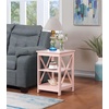 image:imageConvenience Concepts Oxford End Table 1575  Modern Living Room Table with Storage Shelves Transitional Nightstand Side Table for Home Decor and Display DriftwoodWhiteBlush Pink