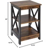 image:imageConvenience Concepts Oxford End Table 1575  Modern Living Room Table with Storage Shelves Transitional Nightstand Side Table for Home Decor and Display DriftwoodWhiteBarnwoodBlack