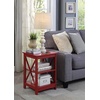 image:imageConvenience Concepts Oxford End Table 1575  Modern Living Room Table with Storage Shelves Transitional Nightstand Side Table for Home Decor and Display DriftwoodWhiteCranberry Red
