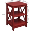 image:imageConvenience Concepts Oxford End Table 1575  Modern Living Room Table with Storage Shelves Transitional Nightstand Side Table for Home Decor and Display DriftwoodWhiteCranberry Red