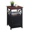 image:imageConvenience Concepts Oxford End Table with Storage Cabinet and Shelf BlackCherryBlack