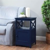 image:imageConvenience Concepts Oxford End Table with Storage Cabinet and Shelf BlackCobalt Blue
