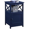 image:imageConvenience Concepts Oxford End Table with Storage Cabinet and Shelf BlackCobalt Blue