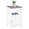 image:imageConvenience Concepts Oxford End Table with Storage Cabinet and Shelf BlackDriftwoodWhite