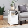 image:imageConvenience Concepts Oxford End Table with Storage Cabinet and Shelf BlackDriftwoodWhite