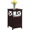 image:imageConvenience Concepts Oxford End Table with Storage Cabinet and Shelf BlackEspresso