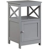image:imageConvenience Concepts Oxford End Table with Storage Cabinet and Shelf BlackGrey
