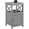 image:imageConvenience Concepts Oxford End Table with Storage Cabinet and Shelf BlackGrey