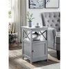 image:imageConvenience Concepts Oxford End Table with Storage Cabinet and Shelf BlackGrey