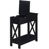 image:imageConvenience Concepts Oxford Flip Top End Table with Charging Station and Shelf WhiteBlack