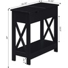 image:imageConvenience Concepts Oxford Flip Top End Table with Charging Station and Shelf WhiteBlack