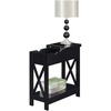 image:imageConvenience Concepts Oxford Flip Top End Table with Charging Station and Shelf WhiteBlack