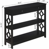 image:imageConvenience Concepts Ring 1 Drawer Console Table with Shelves GrayBlack