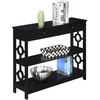 image:imageConvenience Concepts Ring 1 Drawer Console Table with Shelves GrayBlack