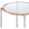 image:imageConvenience Concepts Royal Crest 2 Tier Acrylic Glass End Table GlassGoldRose GoldGlass