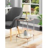 image:imageConvenience Concepts Royal Crest 2 Tier Acrylic Glass End Table GlassGoldRose GoldGlass