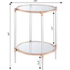 image:imageConvenience Concepts Royal Crest 2 Tier Acrylic Glass End Table GlassGoldRose GoldGlass