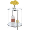 image:imageConvenience Concepts Royal Crest 2 Tier Round End Table Clear Glass  ChromeGlassChrome