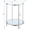image:imageConvenience Concepts Royal Crest 2 Tier Round End Table Clear Glass  ChromeGlassChrome