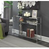 image:imageConvenience Concepts Royal Crest Glass Console Hall Table 42  3 Tier Modern Contemporary Narrow Display Accent with Storage Shelves for Living Room Entryway Hallway amp Bedroom ChromeGlassChrome