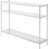 image:imageConvenience Concepts Royal Crest Glass Console Hall Table 42  3 Tier Modern Contemporary Narrow Display Accent with Storage Shelves for Living Room Entryway Hallway amp Bedroom ChromeGlassChrome
