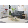 image:imageConvenience Concepts Royal Crest Glass Console Hall Table 42  3 Tier Modern Contemporary Narrow Display Accent with Storage Shelves for Living Room Entryway Hallway amp Bedroom ChromeClear Glass  Gold