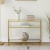 image:imageConvenience Concepts Royal Crest Glass Console Hall Table 42  3 Tier Modern Contemporary Narrow Display Accent with Storage Shelves for Living Room Entryway Hallway amp Bedroom ChromeClear Glass  Gold